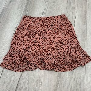 Pink Cheetah print boutique ruffle skirt